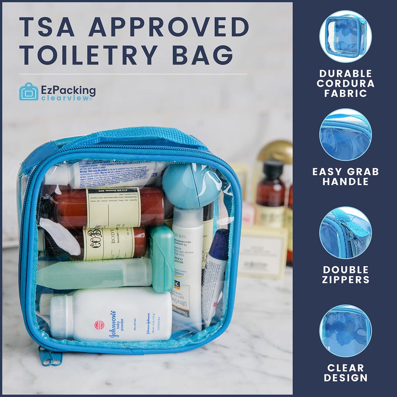 EzPacking Clear TSA Approved 3-1-1 Travel Toiletry Bag for Carry On/Quart Size Transparent Liquids Pouch for Airport Security/Reusable See Through Vinyl & PVC Plastic Organizer Men Women (Burgundy) - Image 4